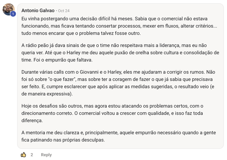 Depoimento — Antonio Galvao