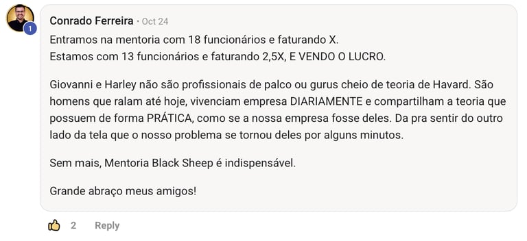 Depoimento — Conrado Ferreira